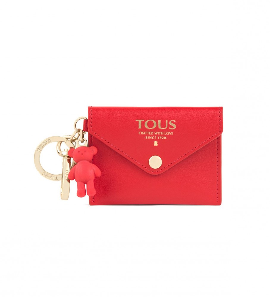 Tous Tous Portefeuille Enveloppe avec Porte-clés Rouge -1x10x7.5cm