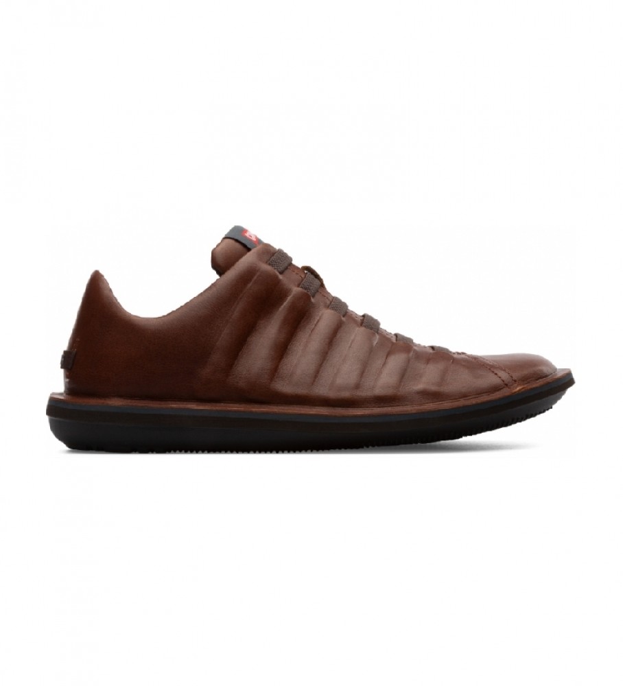 Camper Brown Beetle leather slippers
