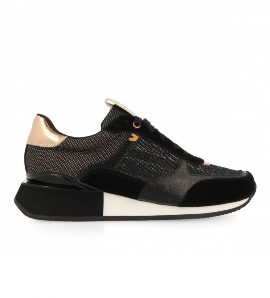 Gioseppo Baltimore leather sneakers black, gold