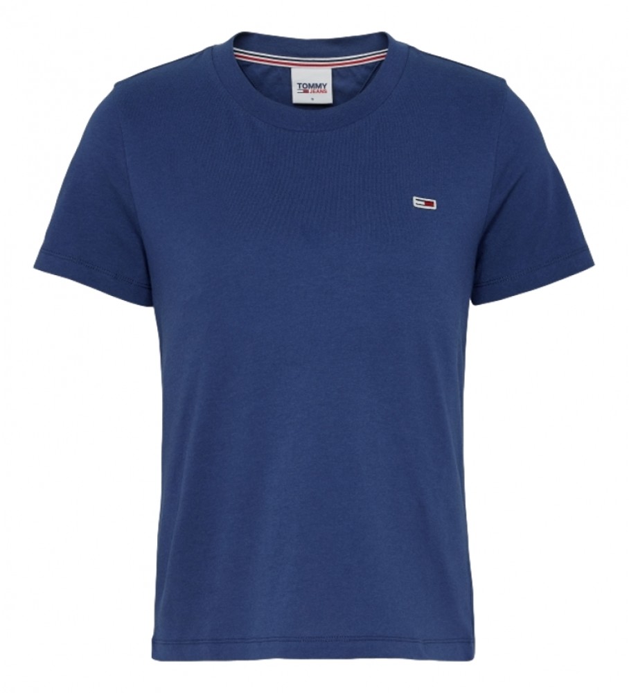 Tommy Jeans TJW T-Shirt Regular Jersey C Neck bleu
