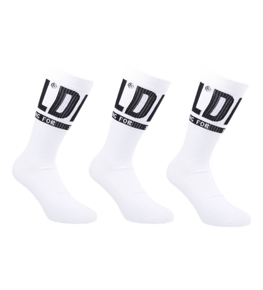 Diesel Lot de 3 paires de chaussettes blanches avec le logo Skm-Ray
