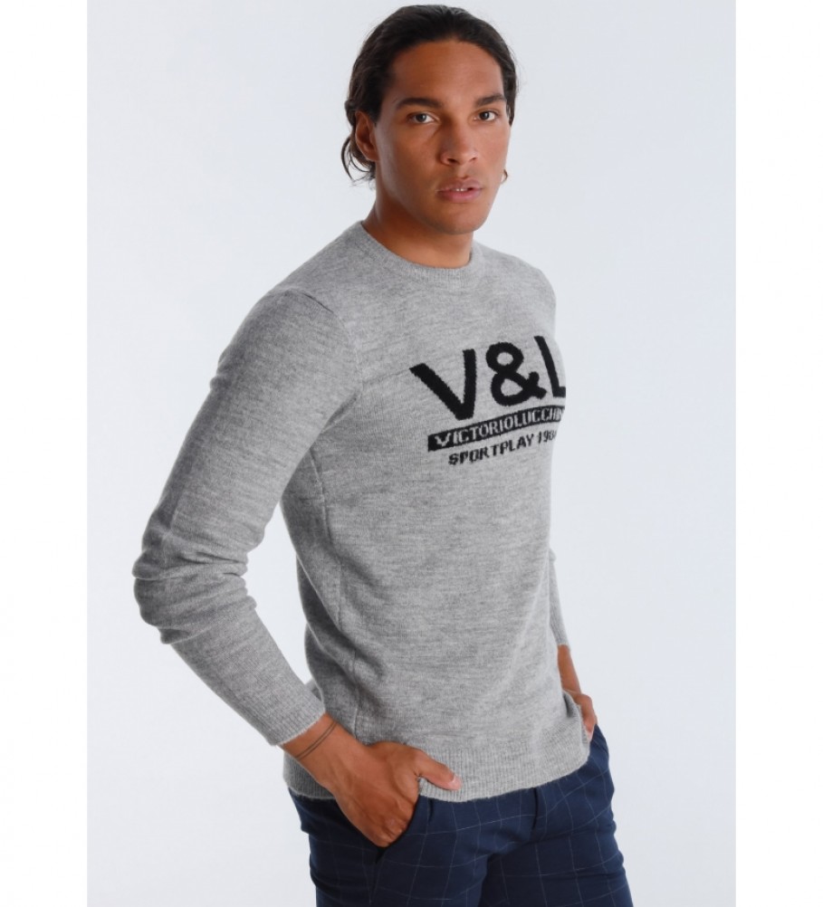 Victorio & Lucchino, V&L Intarsia Soft Feel sweater grey