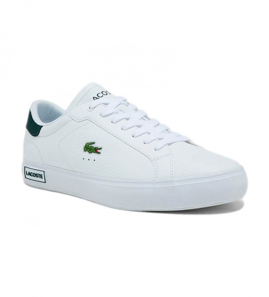 Lacoste Sneakers in pelle vulcanizzata bianca, verde