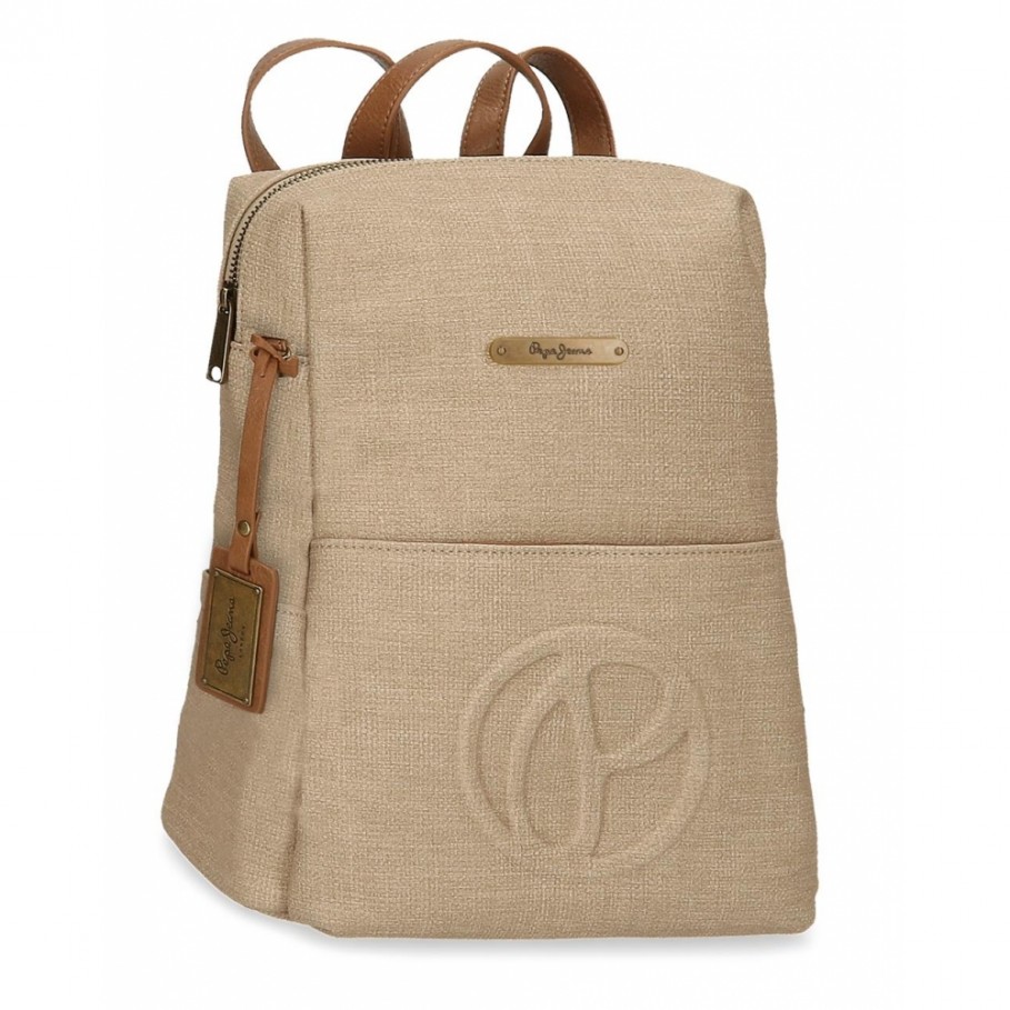 Pepe Jeans Dina beige backpack -29x30x11cm