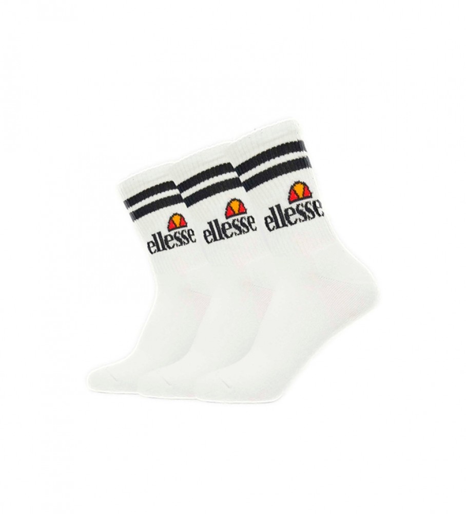 Ellesse Pack of 3 white Pullo socks