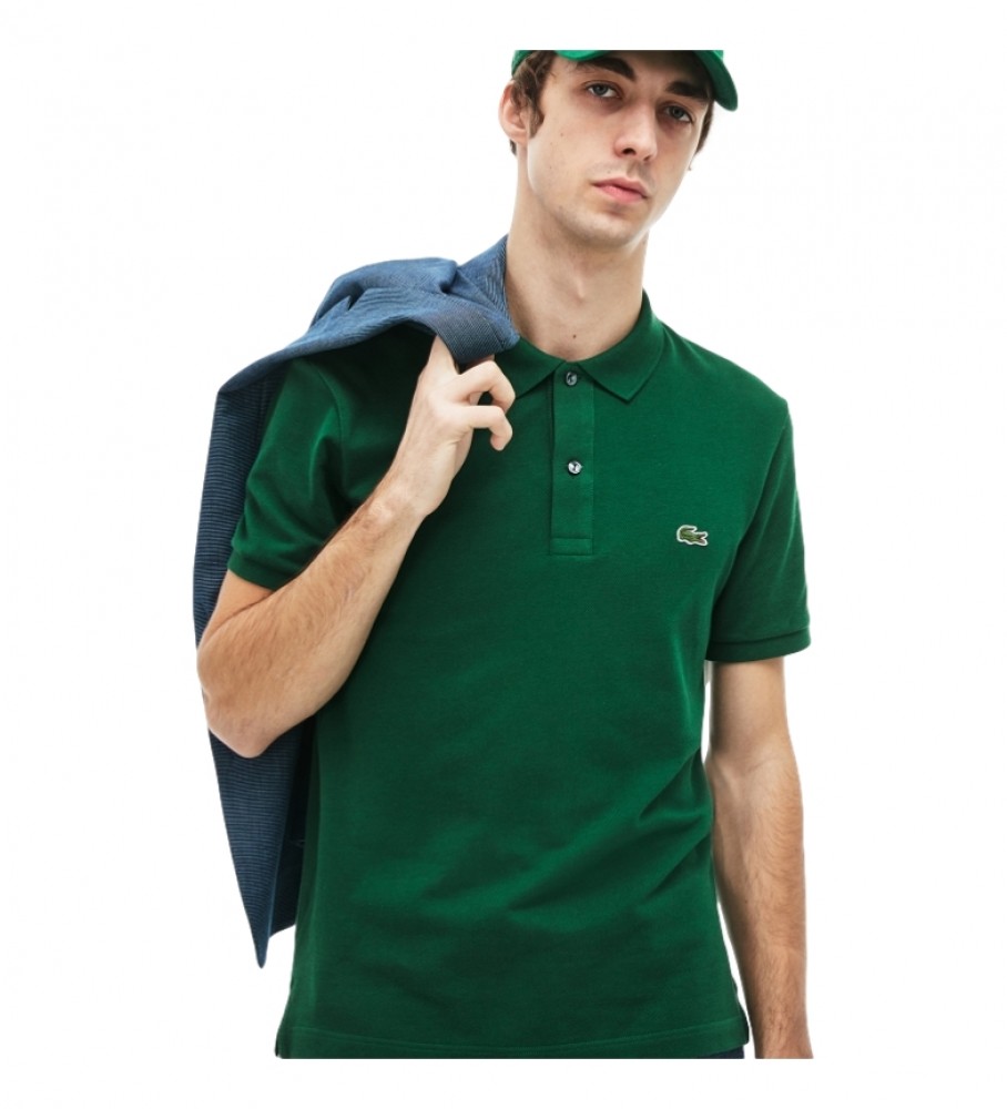 Lacoste Slim Fit green polo shirt
