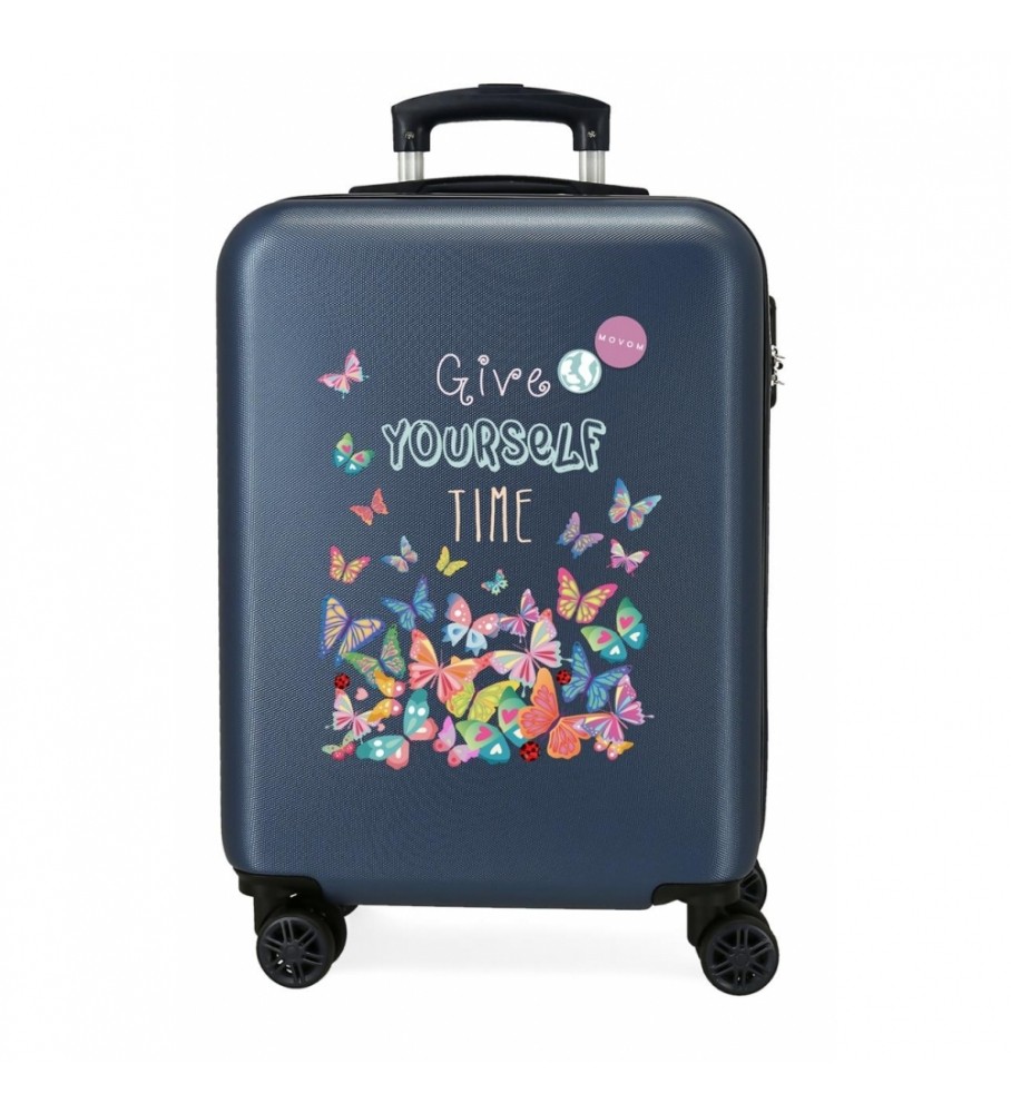 Movom Movom Give yourself time valise cabine rigide 55cm denim