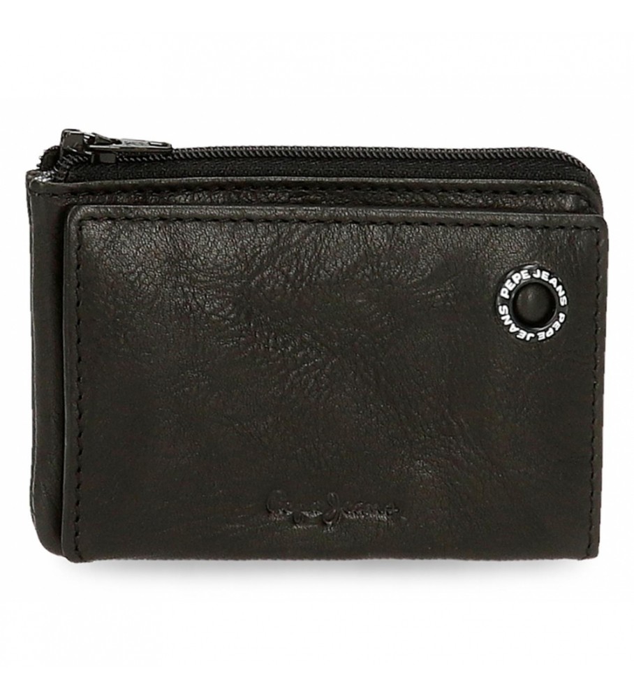 Pepe Jeans Pepe Jeans Badge Leather Wallet - Card Holder Black