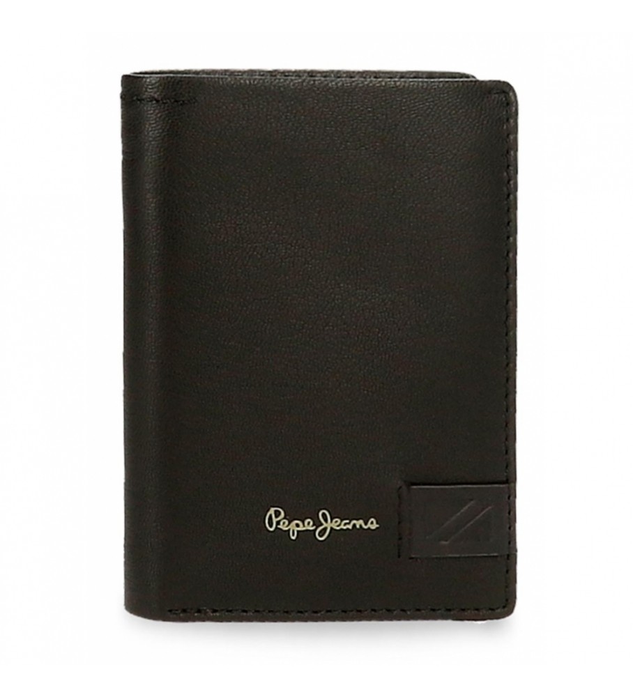 Pepe Jeans Strand vertical leather wallet with coin purse Black