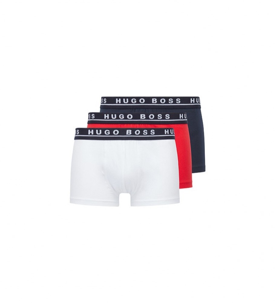 BOSS Pack de 3 Boxers CO/EL blanco, rojo, marino