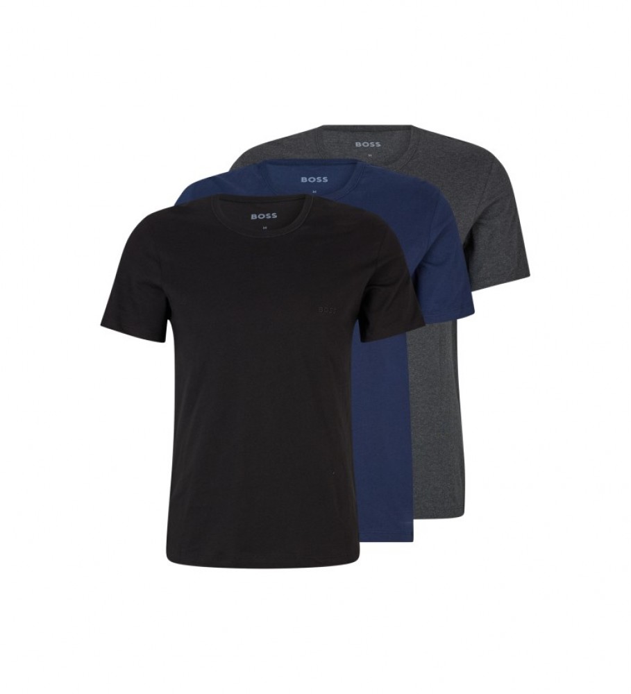 BOSS Pacote de 3 T-shirts RN 3P Classic navy, cinza, preto