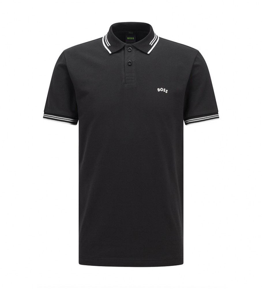 BOSS Polo Paul Curved negro