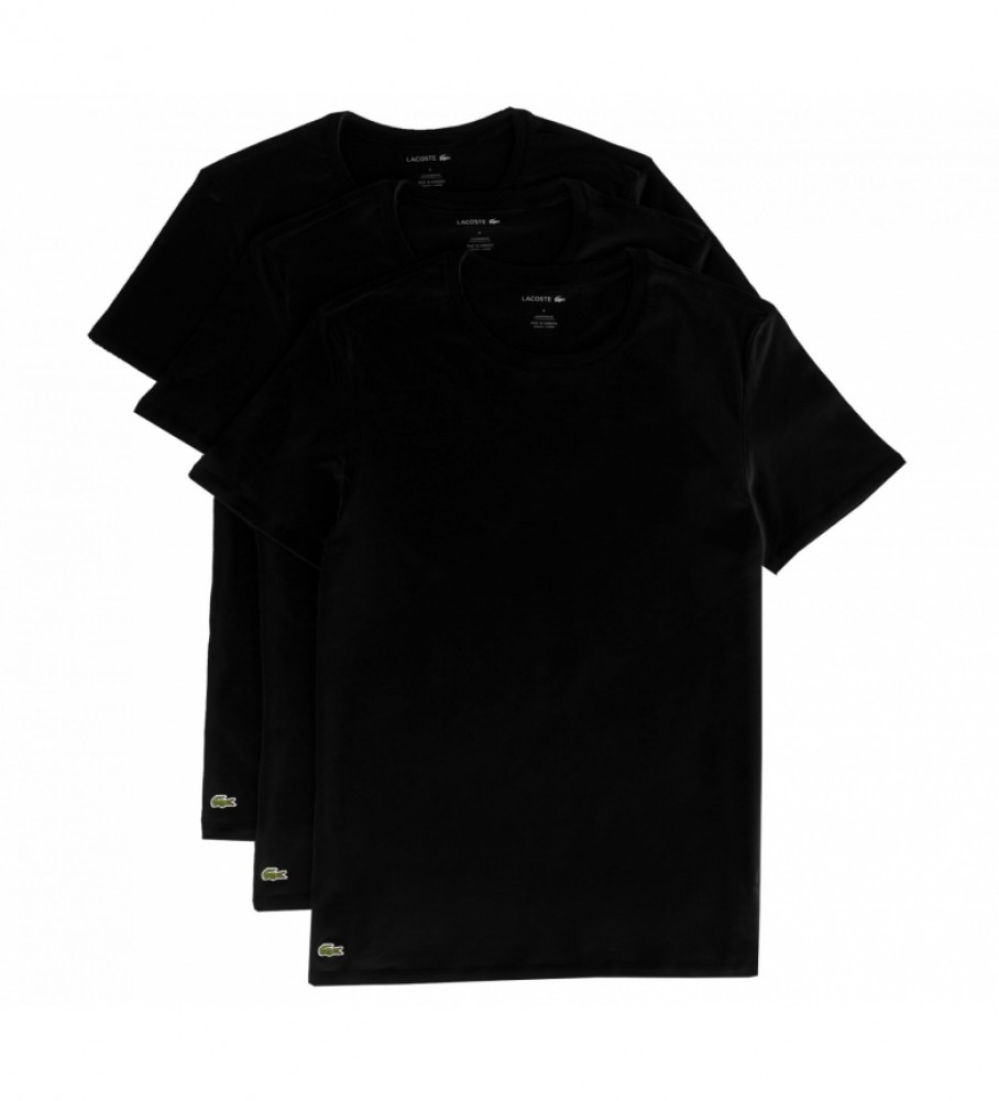 Lacoste Pack of three black undershirts
