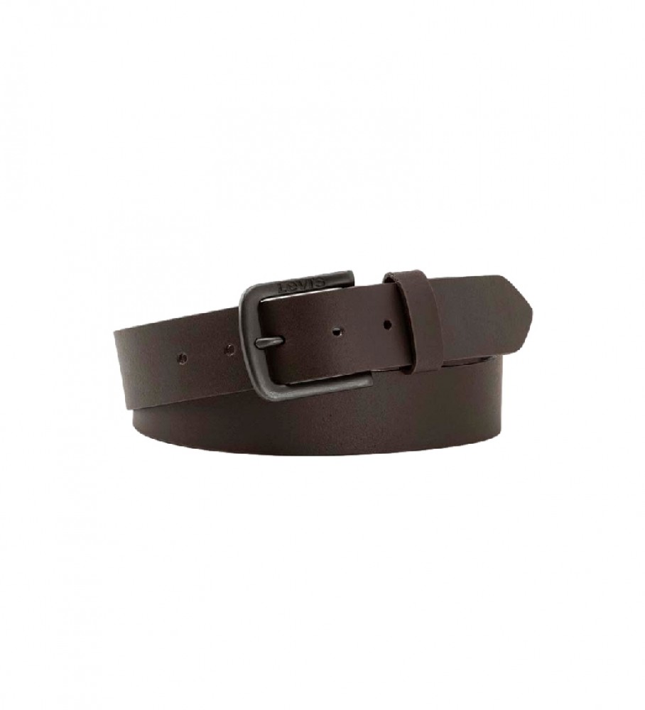Levi's Cintura in pelle scintillante in metallo marrone