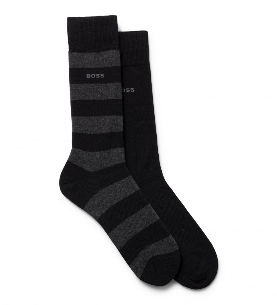 Boss Lot de 2 Paires de Chaussettes Homme Tailles 39 Coloris Gris