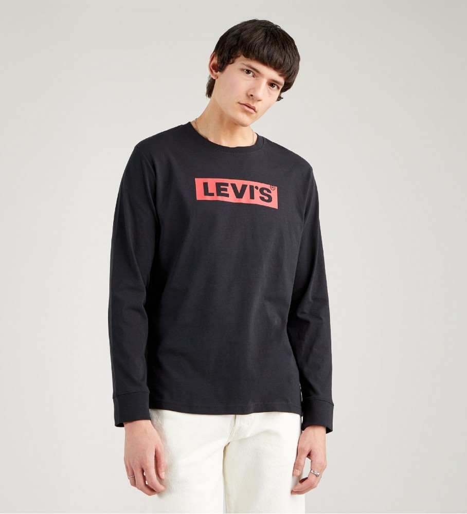 Levi's T-shirt de manga comprida de corte descontra?do com estampado preto