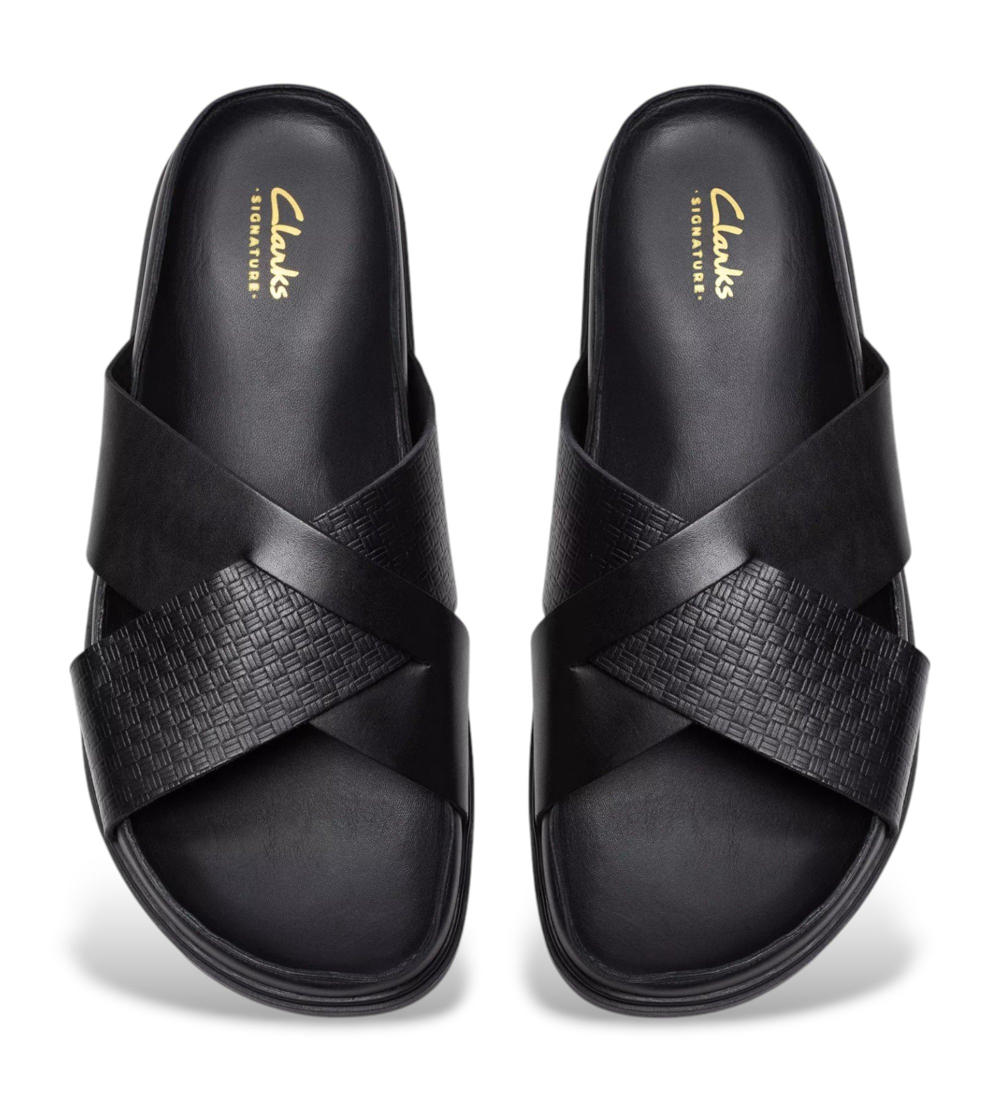 Clarks｜SLIPPERS (Torford Cross (26181382)) Clarks Torford Cross leather sandals black - Esdemarca Store
