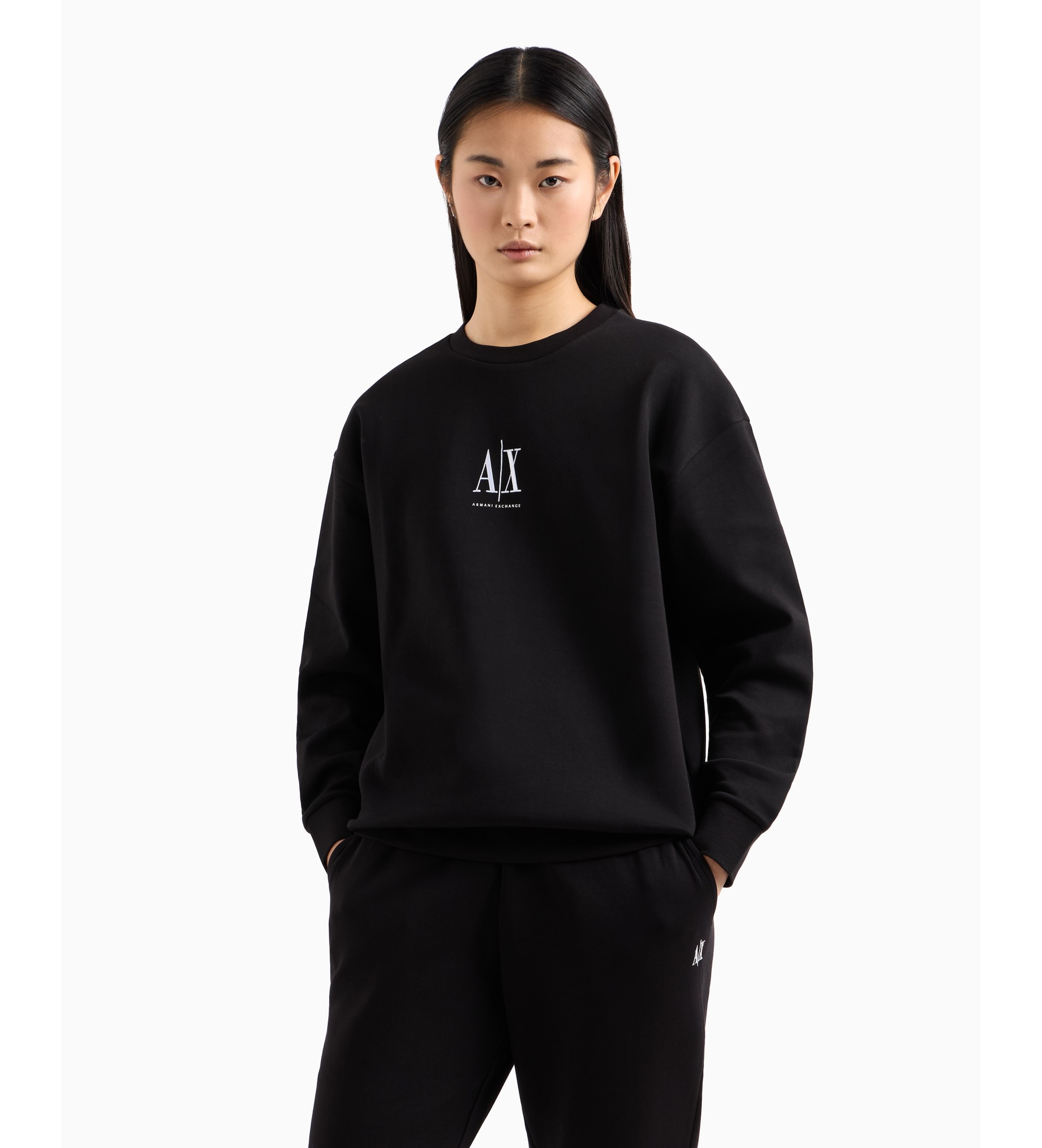 A|X Armani Exchange Sweat à col ras du cou noir A|X Armani Exchange Sweat à col ras du cou noir