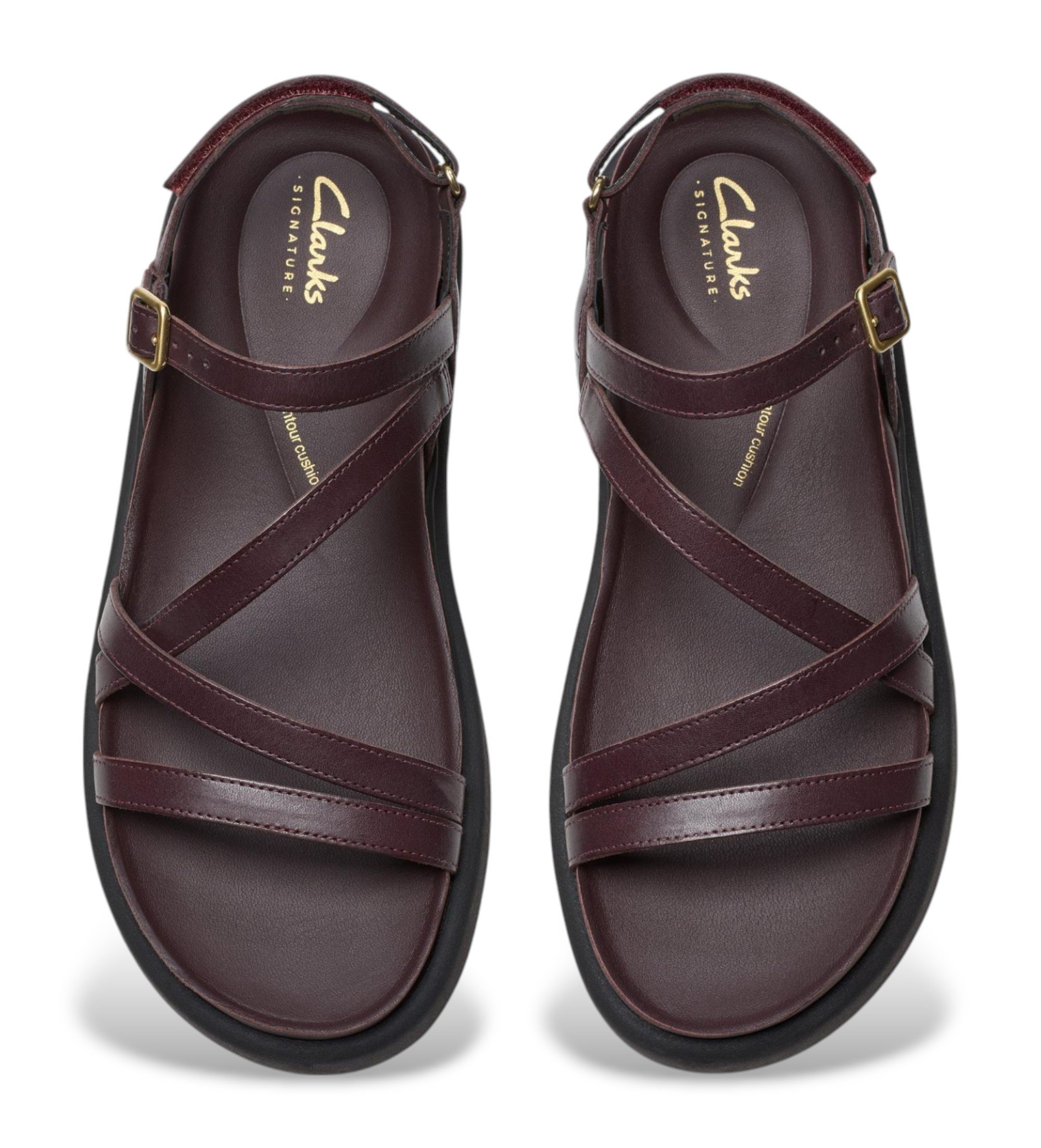 Clarks Aristella Rose burgundy leather sandals - Esdemarca