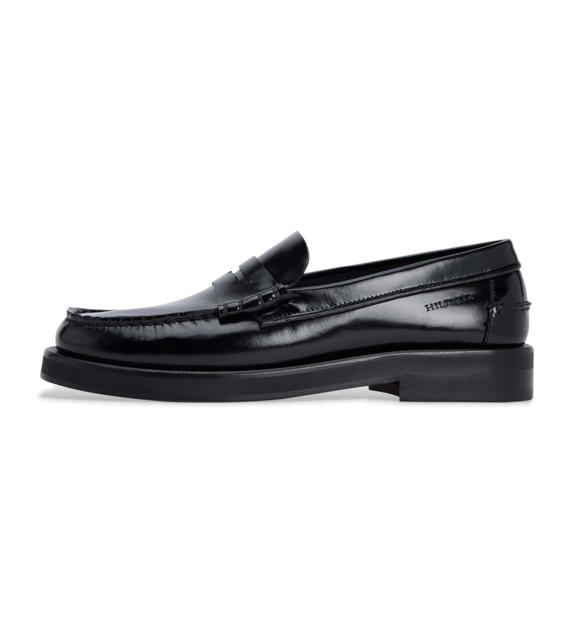 Tommy Hilfiger Mocassins de couro Aberto preto Tommy Hilfiger Mocassins de couro Aberto preto