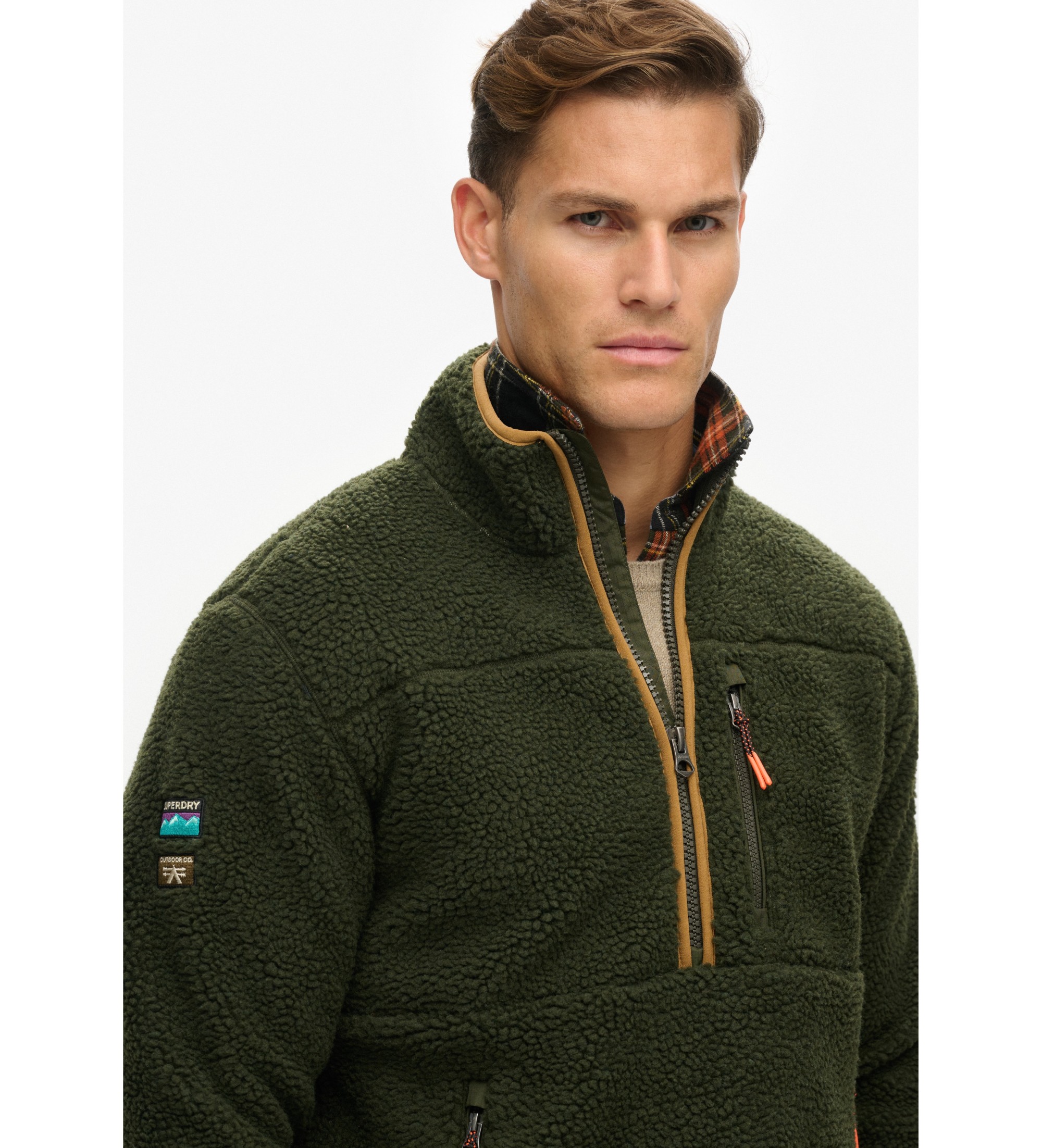 Superdry Polovični flis z zadrgo Zunanja zelena Superdry Polovični flis z zadrgo Zunanja zelena