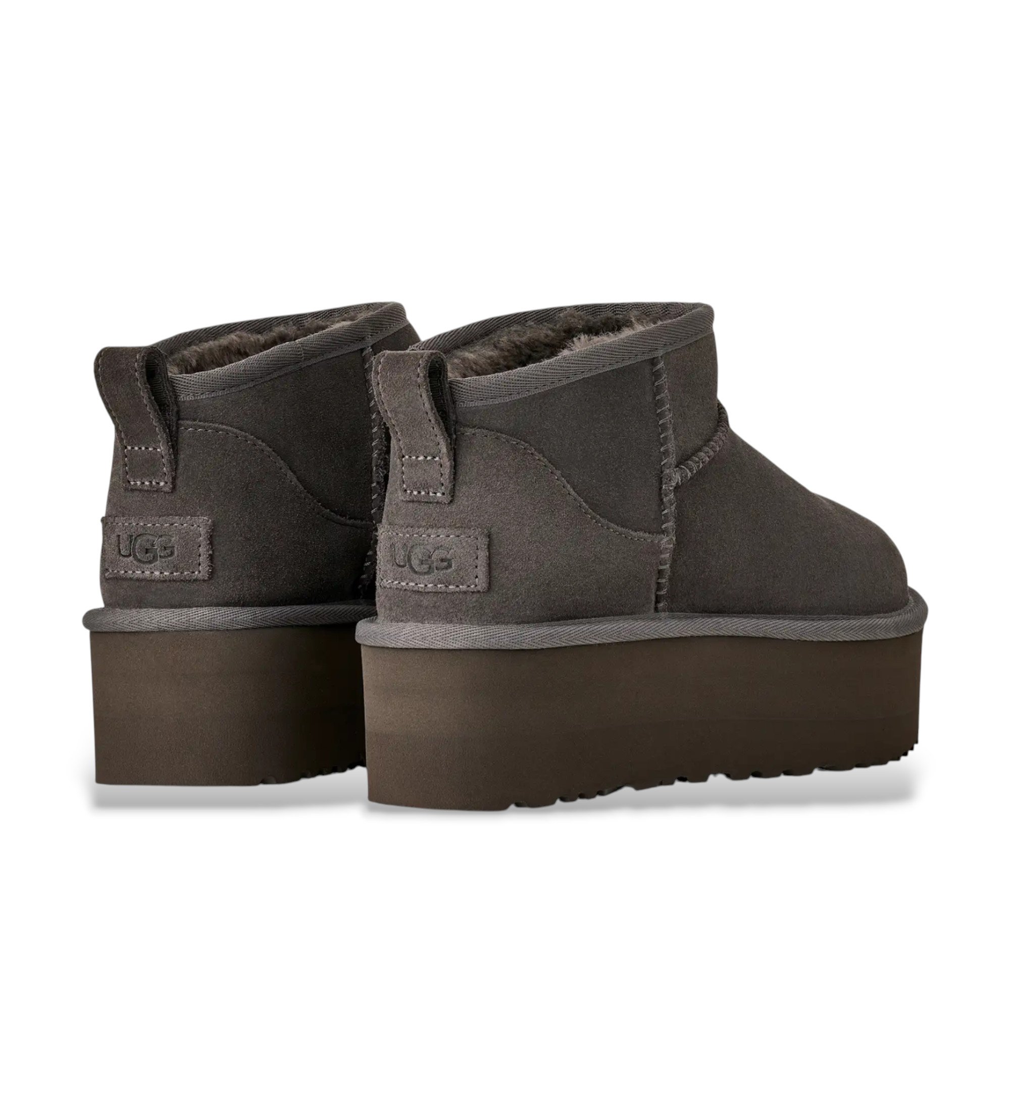UGG Classic Ultra Mini Platform Leather Ankle Boots m�rkegr�