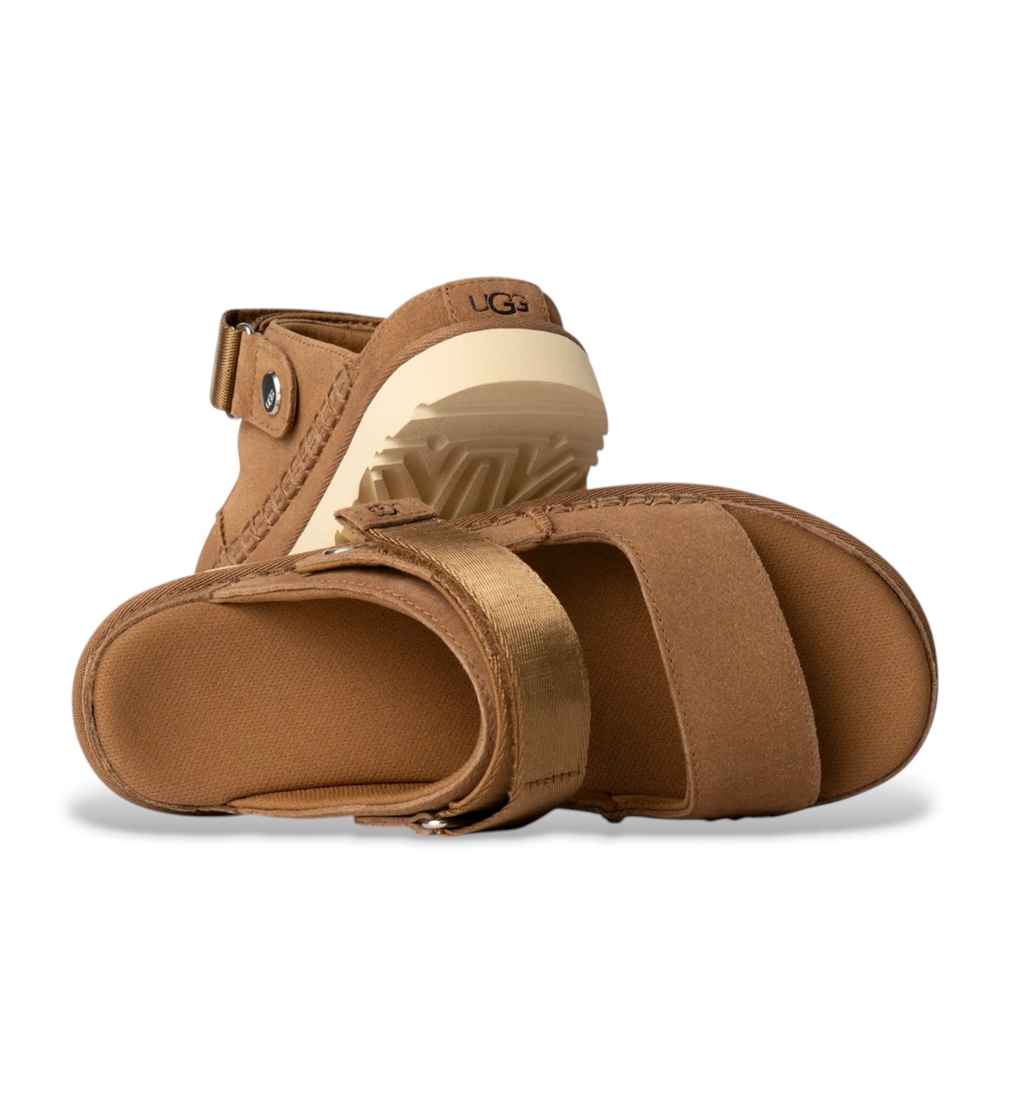 UGG Goldenstar Glide sandaler i læder, brune