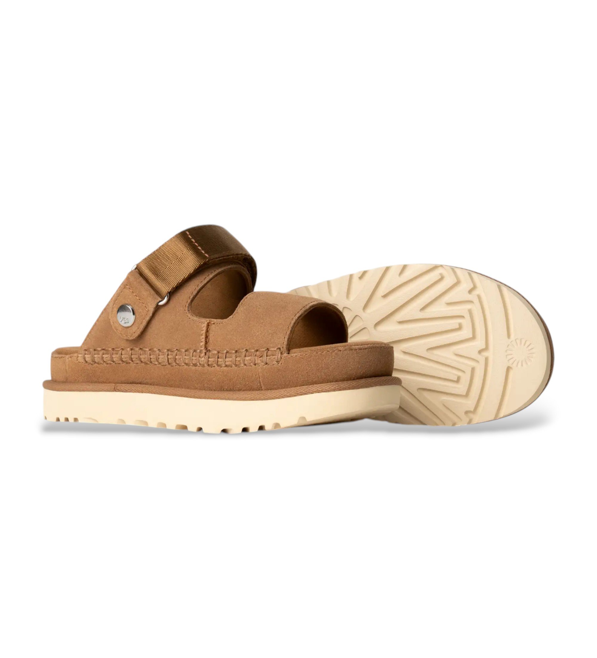 UGG Goldenstar Glide sandaler i læder, brune