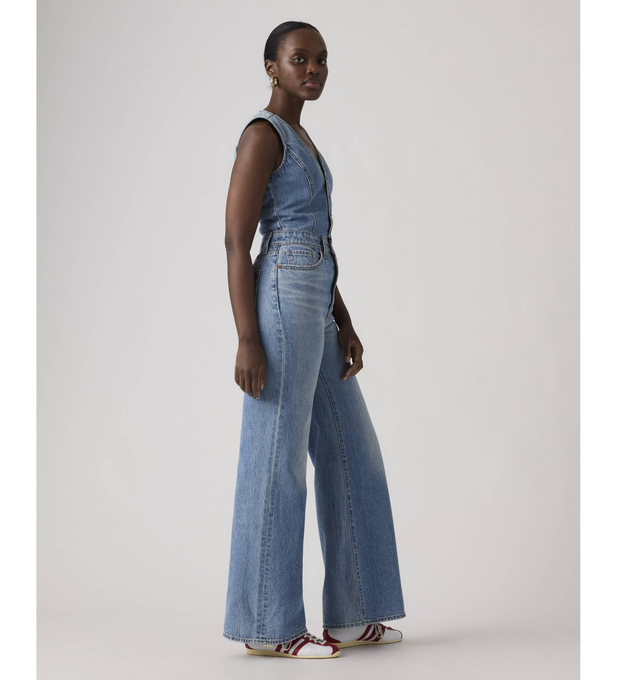 Levi's Tuta leggera a gamba larga in denim blu