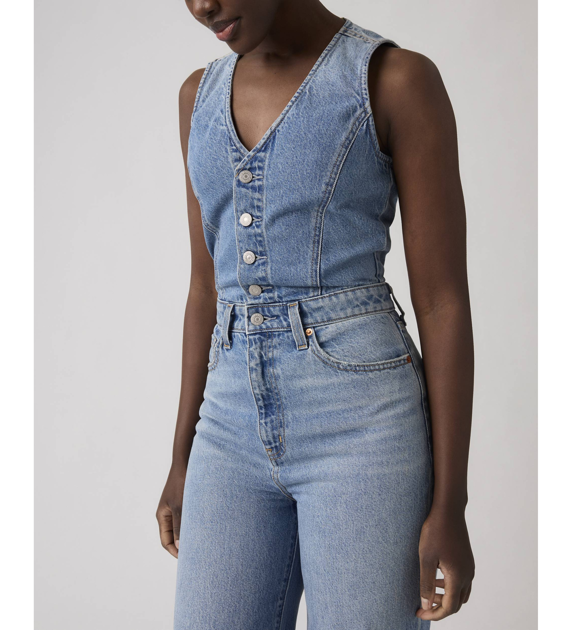 Levi's Tuta leggera a gamba larga in denim blu