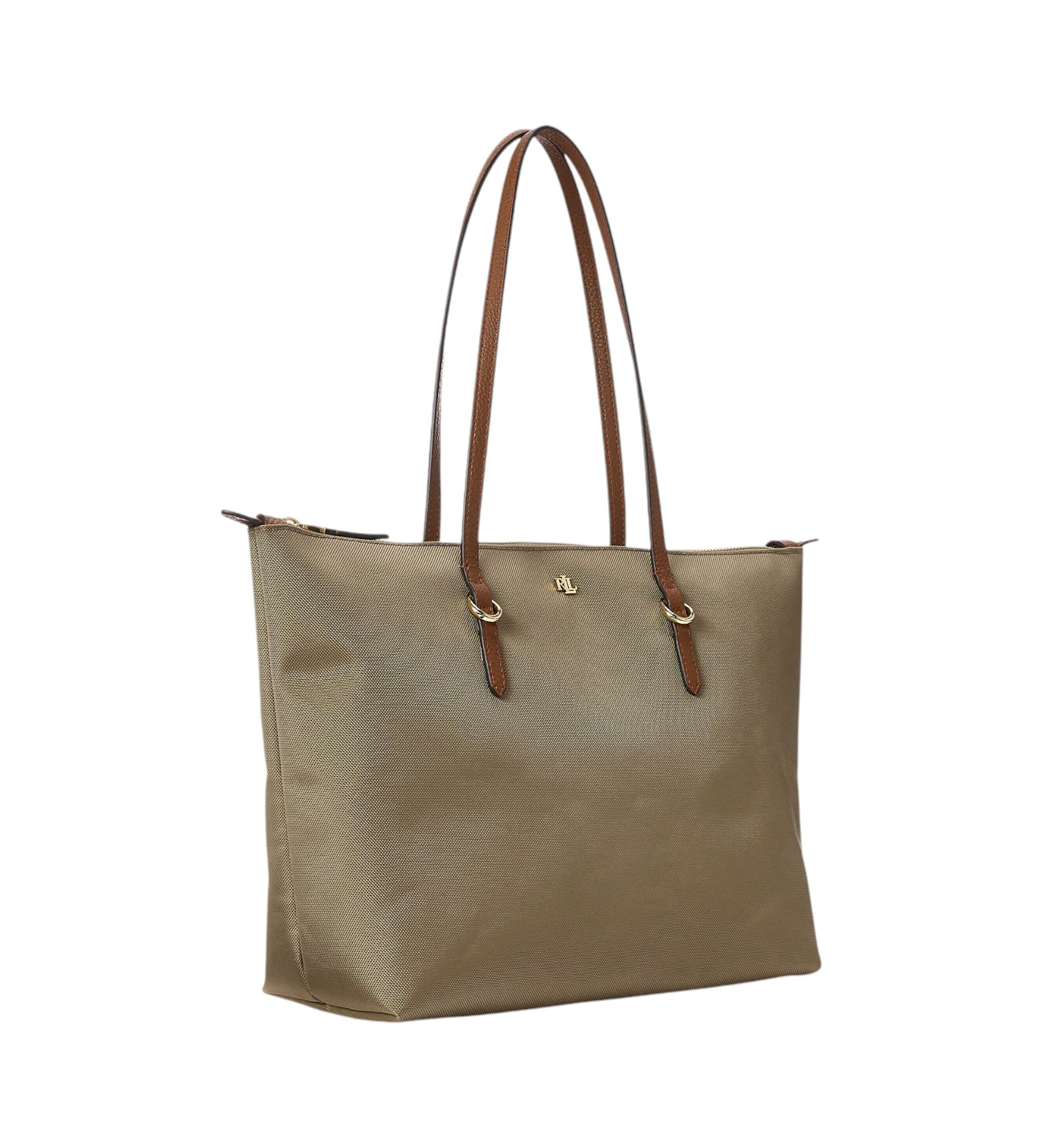 Lauren Ralph Lauren Keaton beige nylon tote tas medium