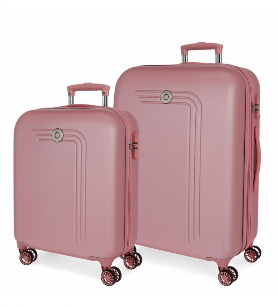 Movom Movom Riga Set di valigie rigide rosa -40x55x20/49x70x27cm