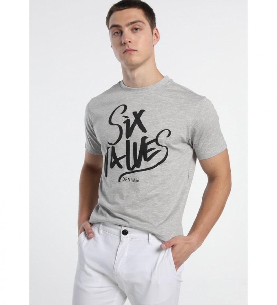 Six Valves T-shirt gráfica cinzenta 