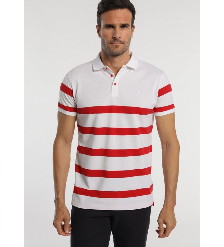 Bendorff Short Sleeve Polo Pique Stripes red, white