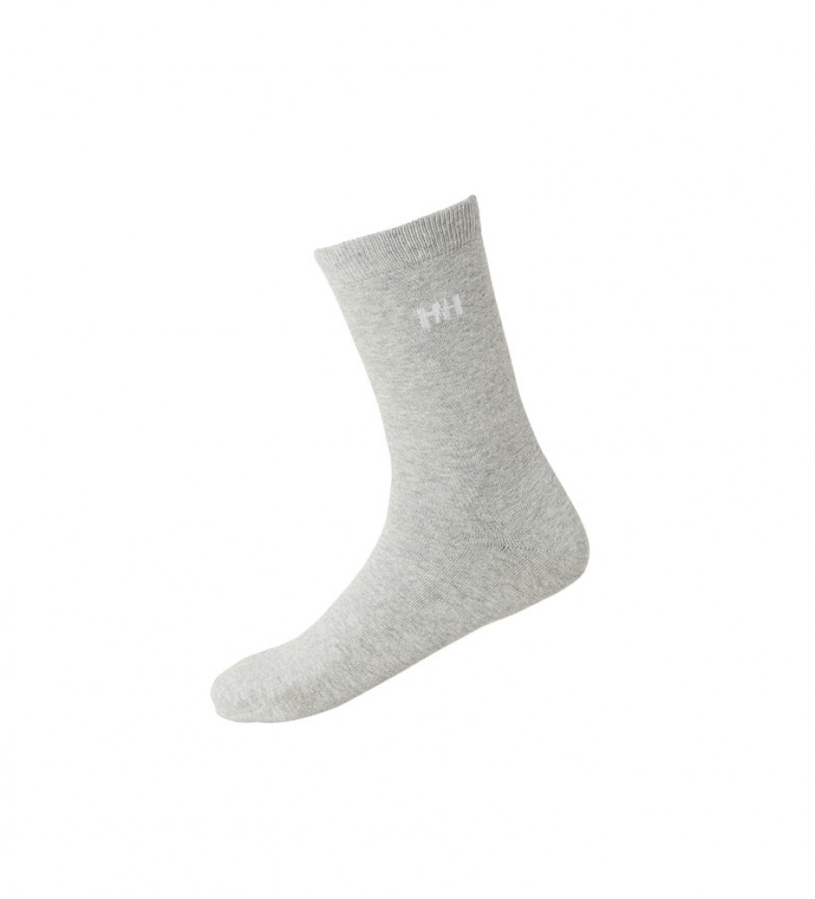 Helly Hansen Confezione da 3 calze di cotone grigio per tutti i giorni 