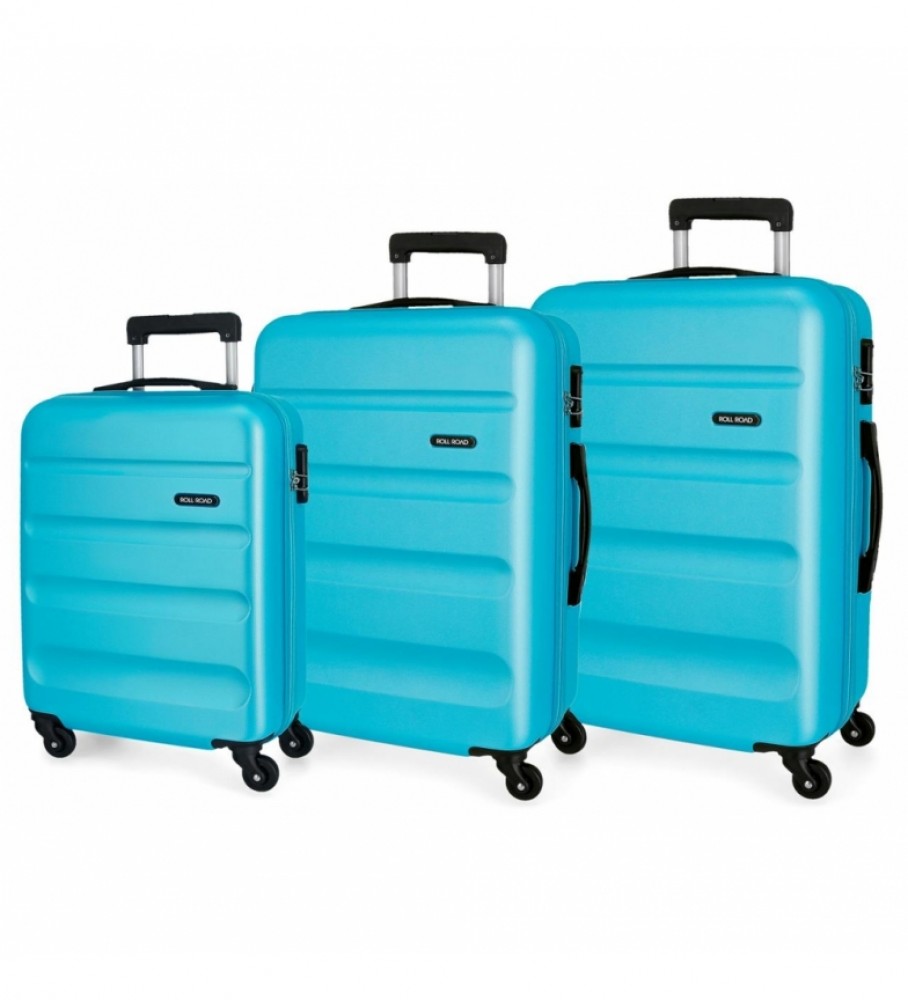 Roll Road 55-65-75cm Roll Road Flex Set di valigie rigide Blu chiaro