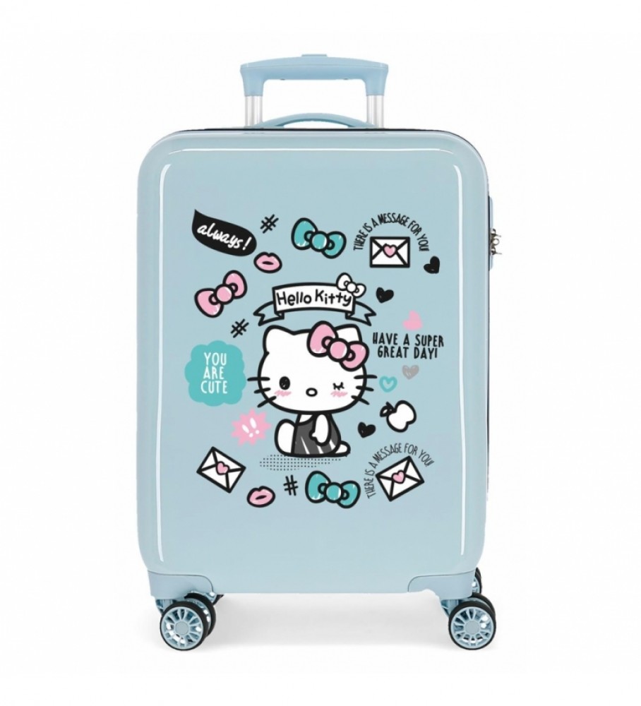 Joumma Bags Valise de cabine Hello Kitty You are Mignonne rigide bleu clair -38x55x20cm