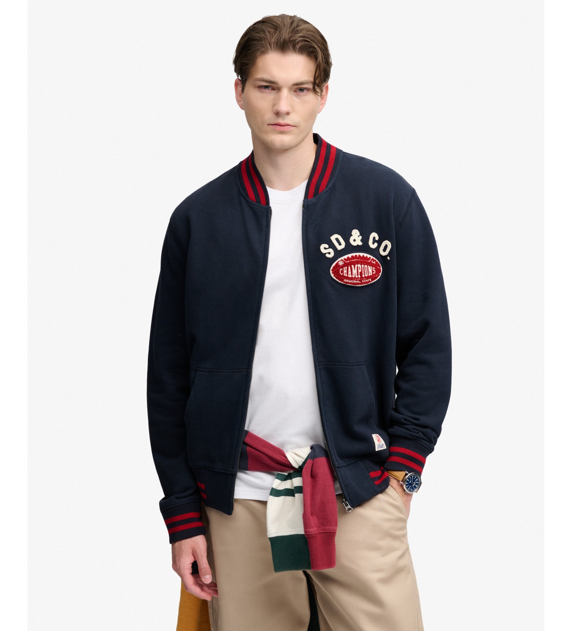 Superdry Cazadora bomber Vintage Athletic azul marino