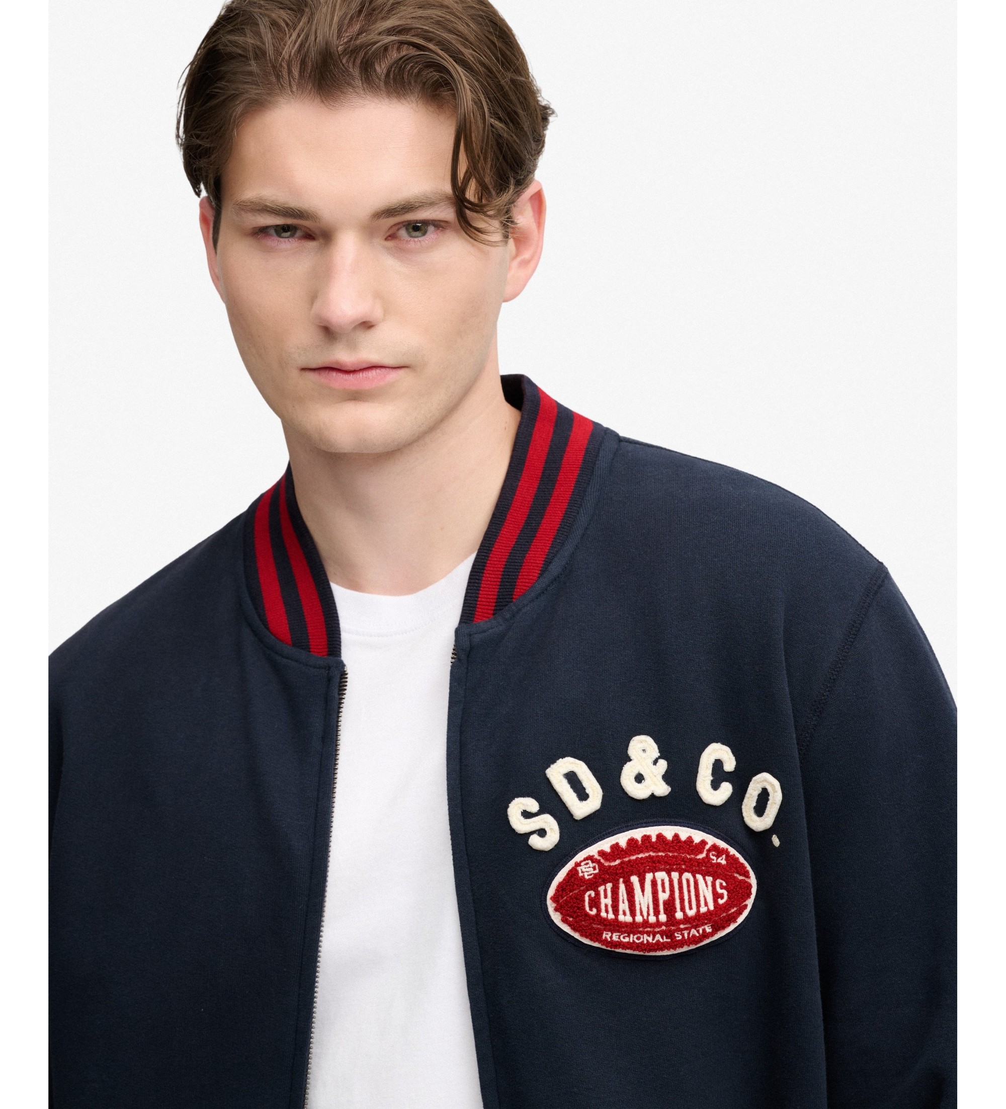 Superdry Cazadora bomber Vintage Athletic azul marino