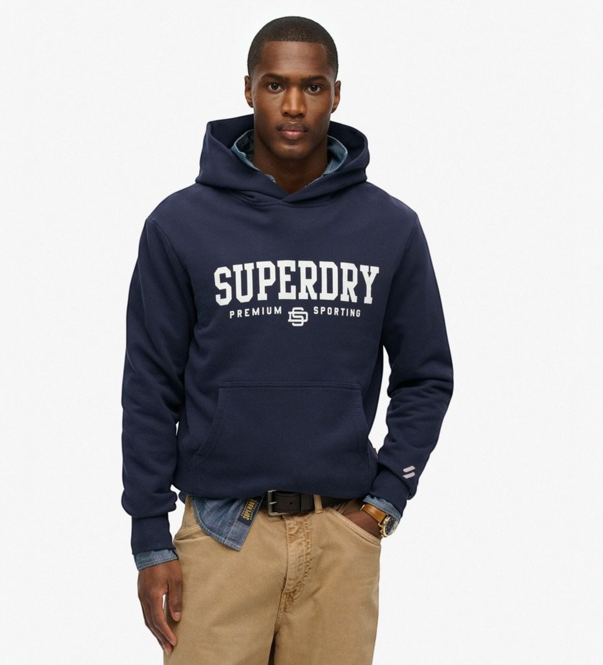 Superdry Sweat à capuche Code Core Sport marine