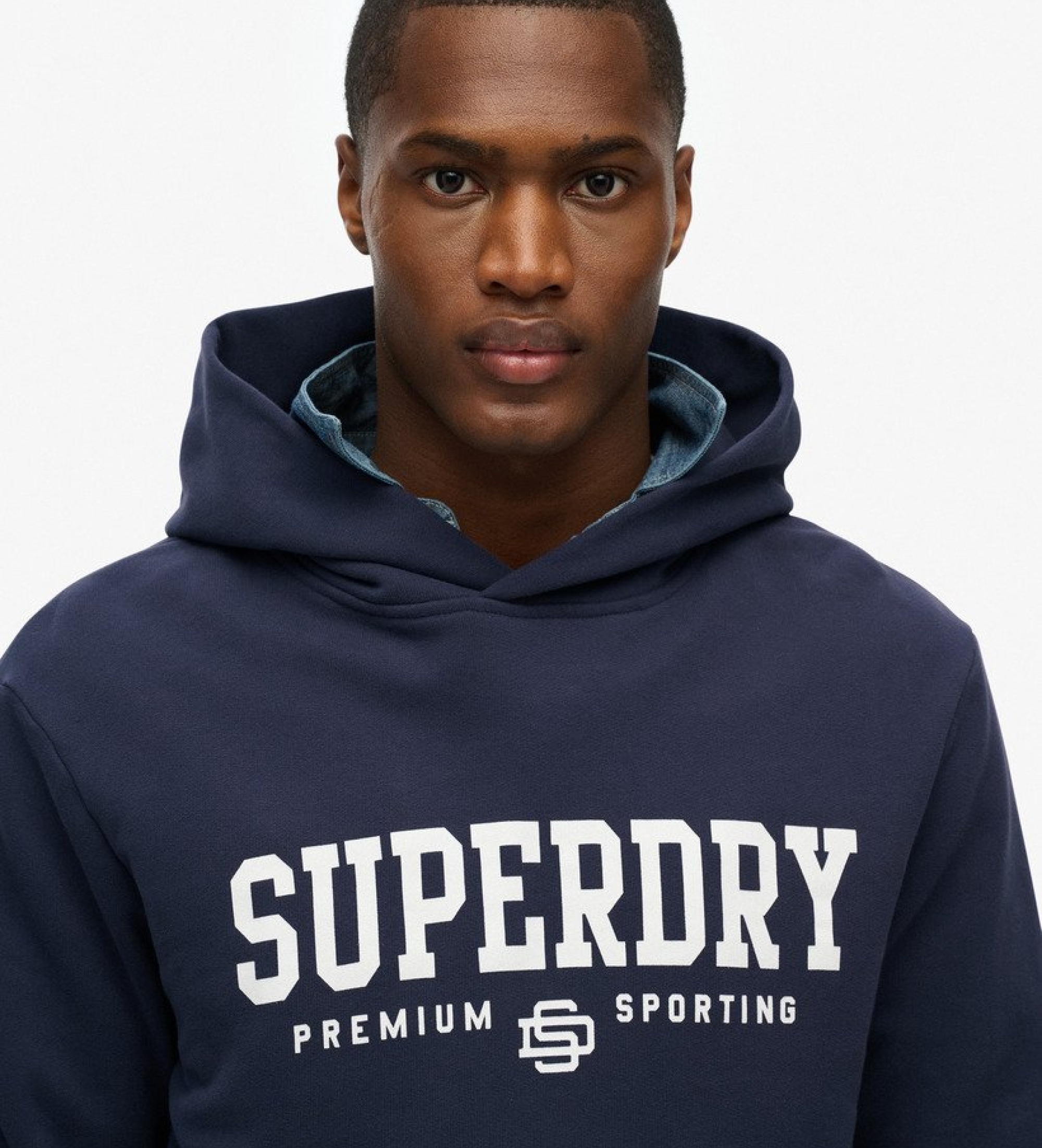 Superdry Sweat à capuche Code Core Sport marine