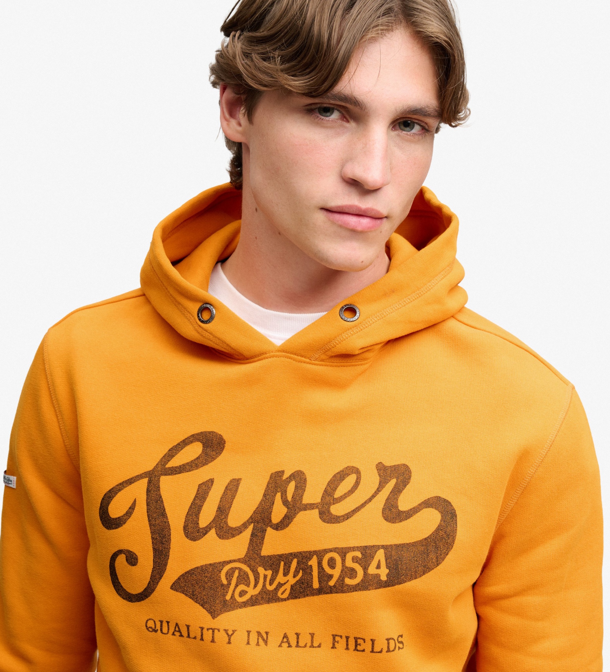 Superdry Sudadera con capucha Vintage Script naranja