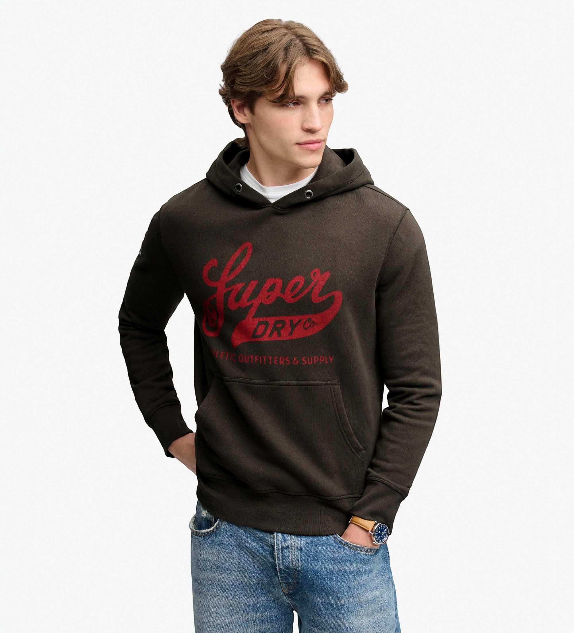 Superdry Sweat à capuche Vintage Script noir