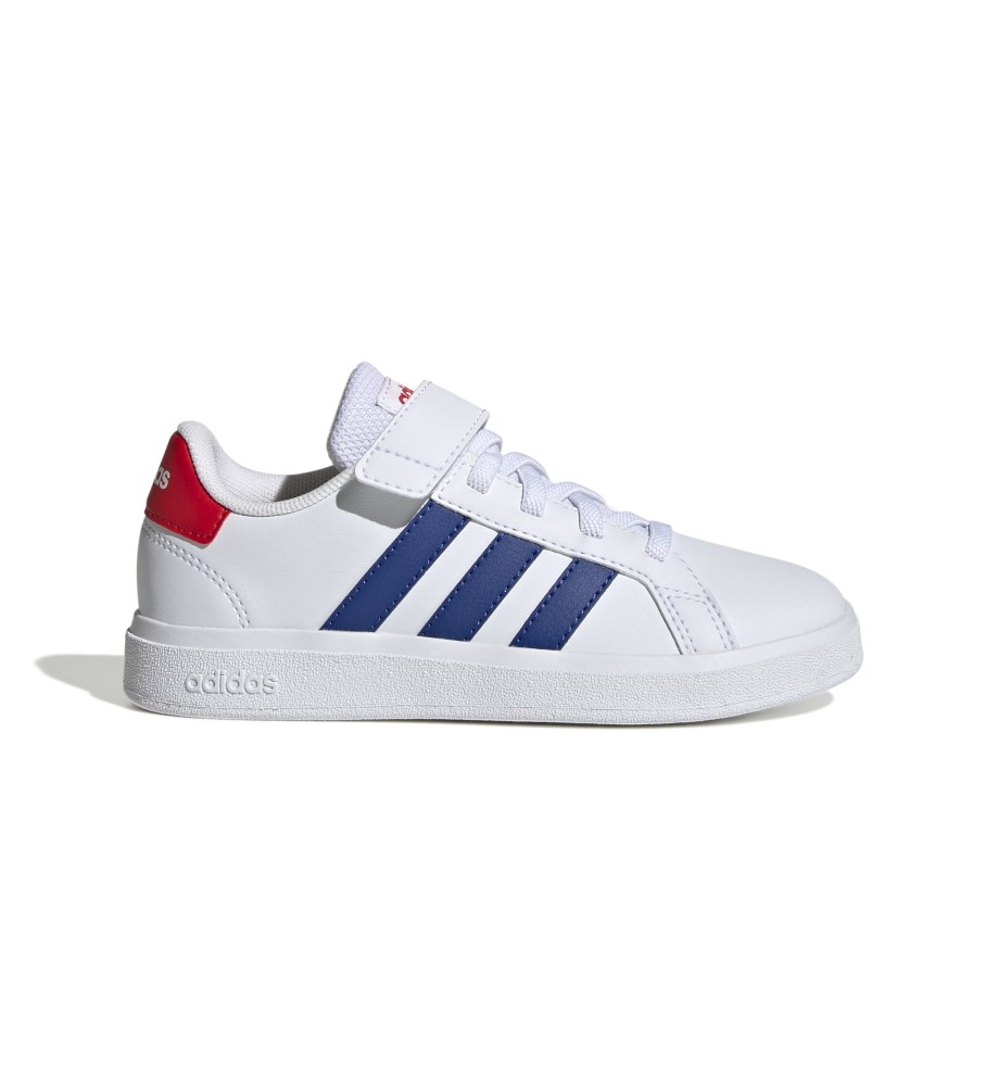 adidas Grand Court Lifestyle Court Elastic Lace and Top Strap Baskets blanc