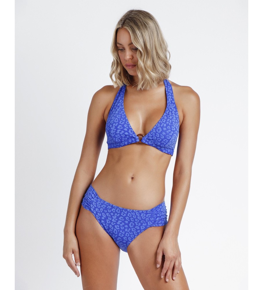 Admas Biquíni Leopardo Azul Halter Bikini