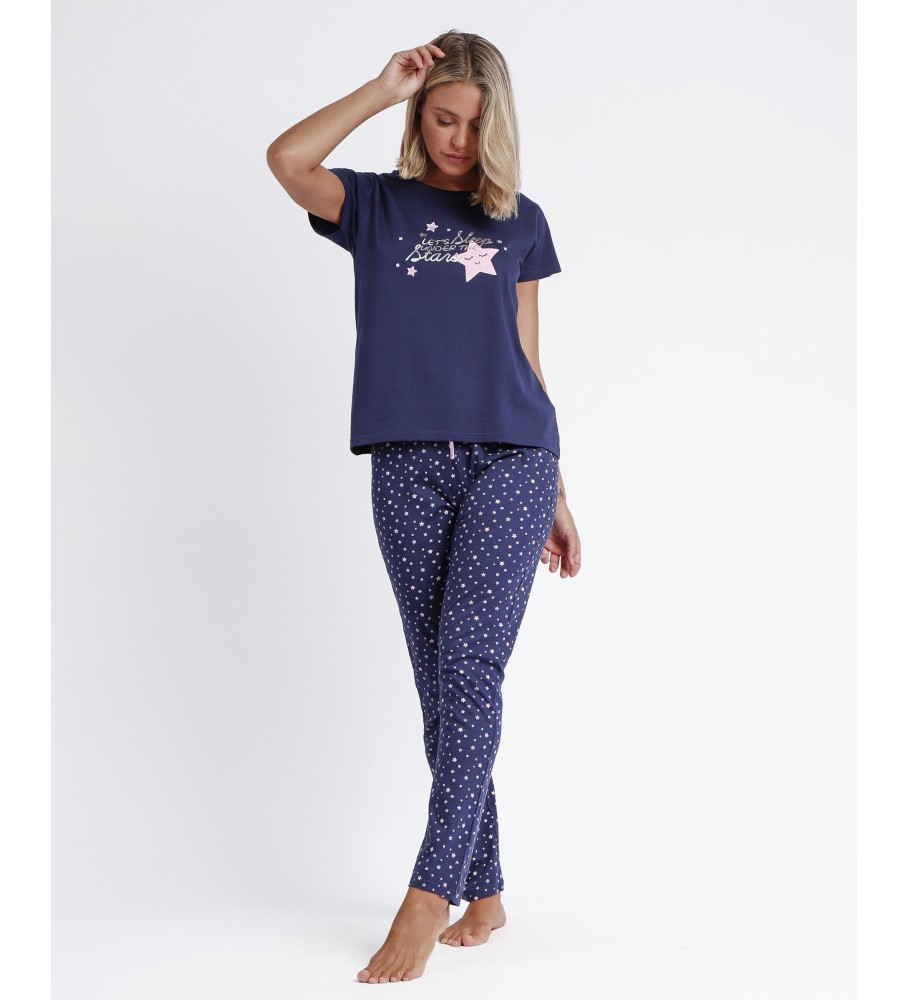 Admas Short sleeve pyjamas Under the Stars navy