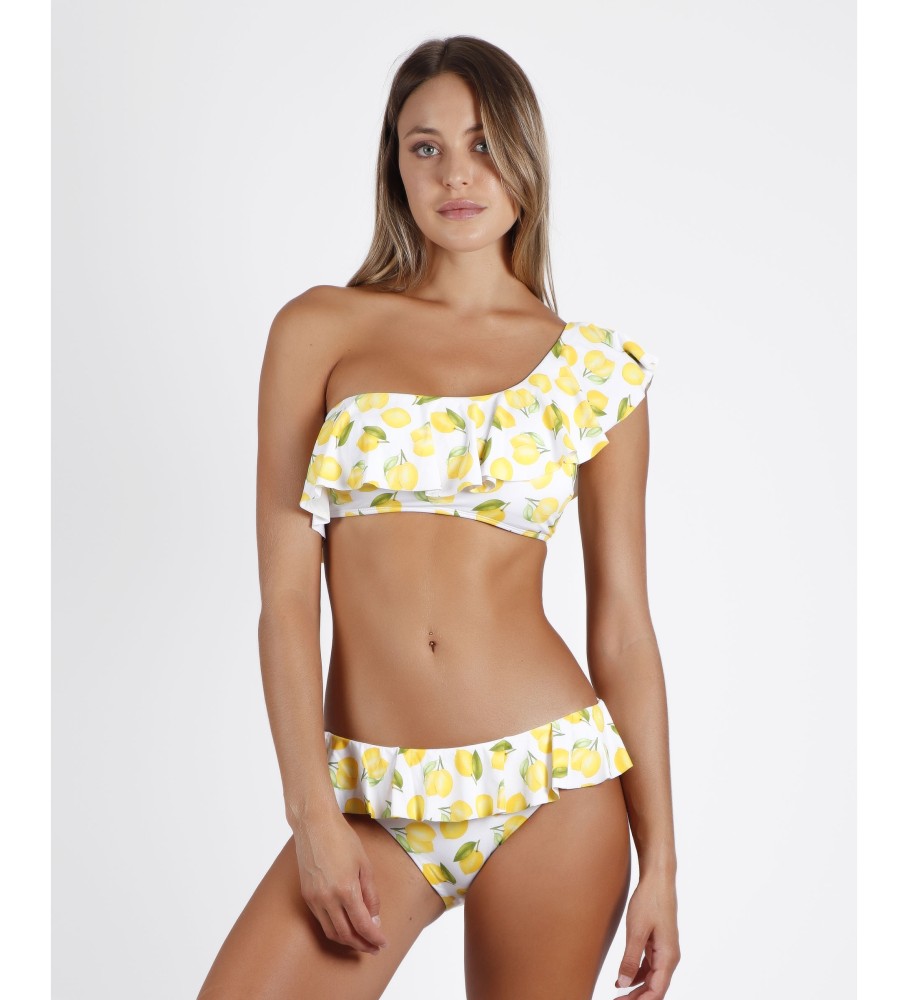 Admas ADMAS Bikini Asymmetrical Ruffle Lemons yellow