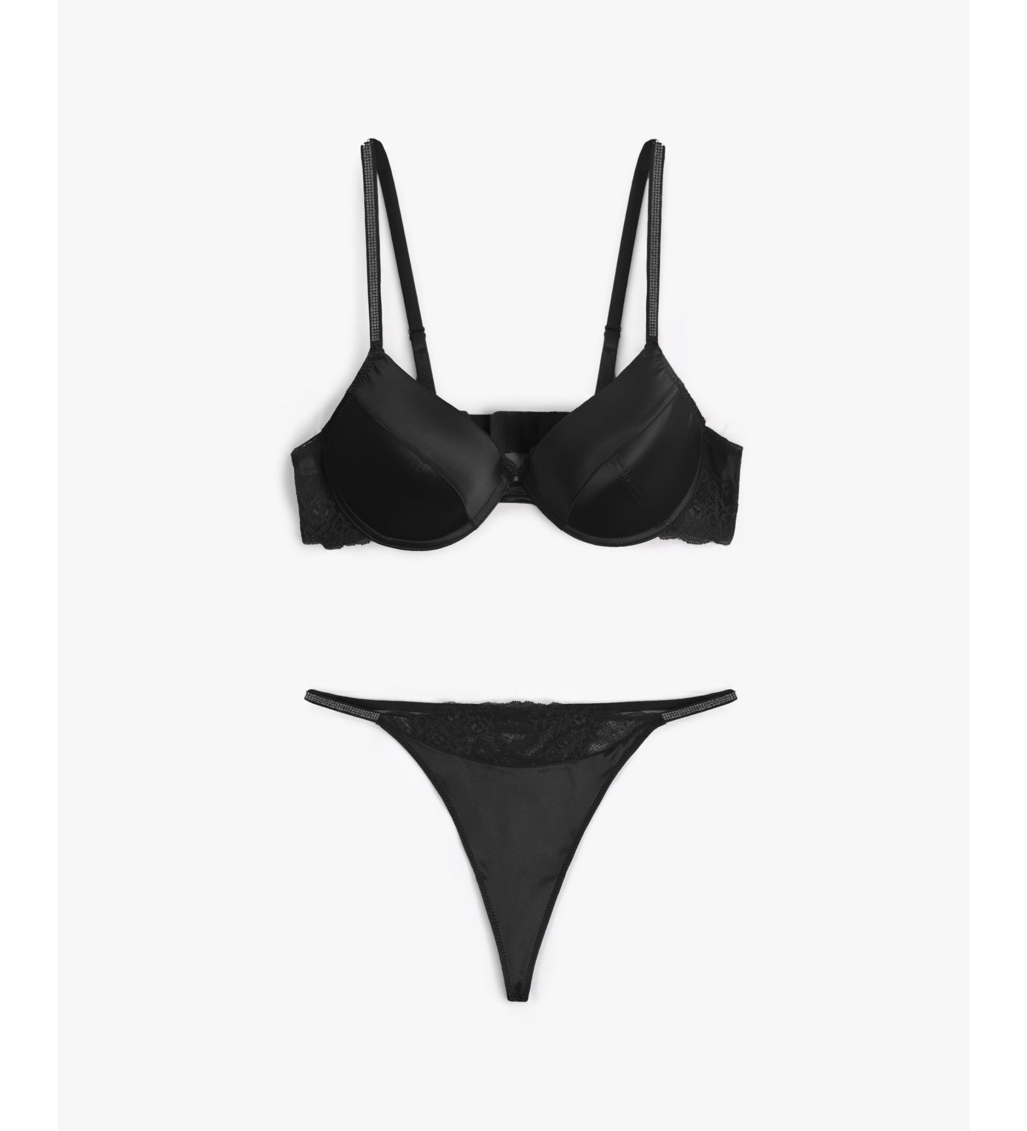 Push Up BH und Tanga Set Night Fever schwarz