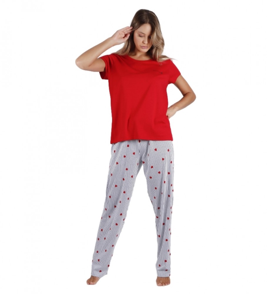 Admas Pijamas Francês Amor vermelho