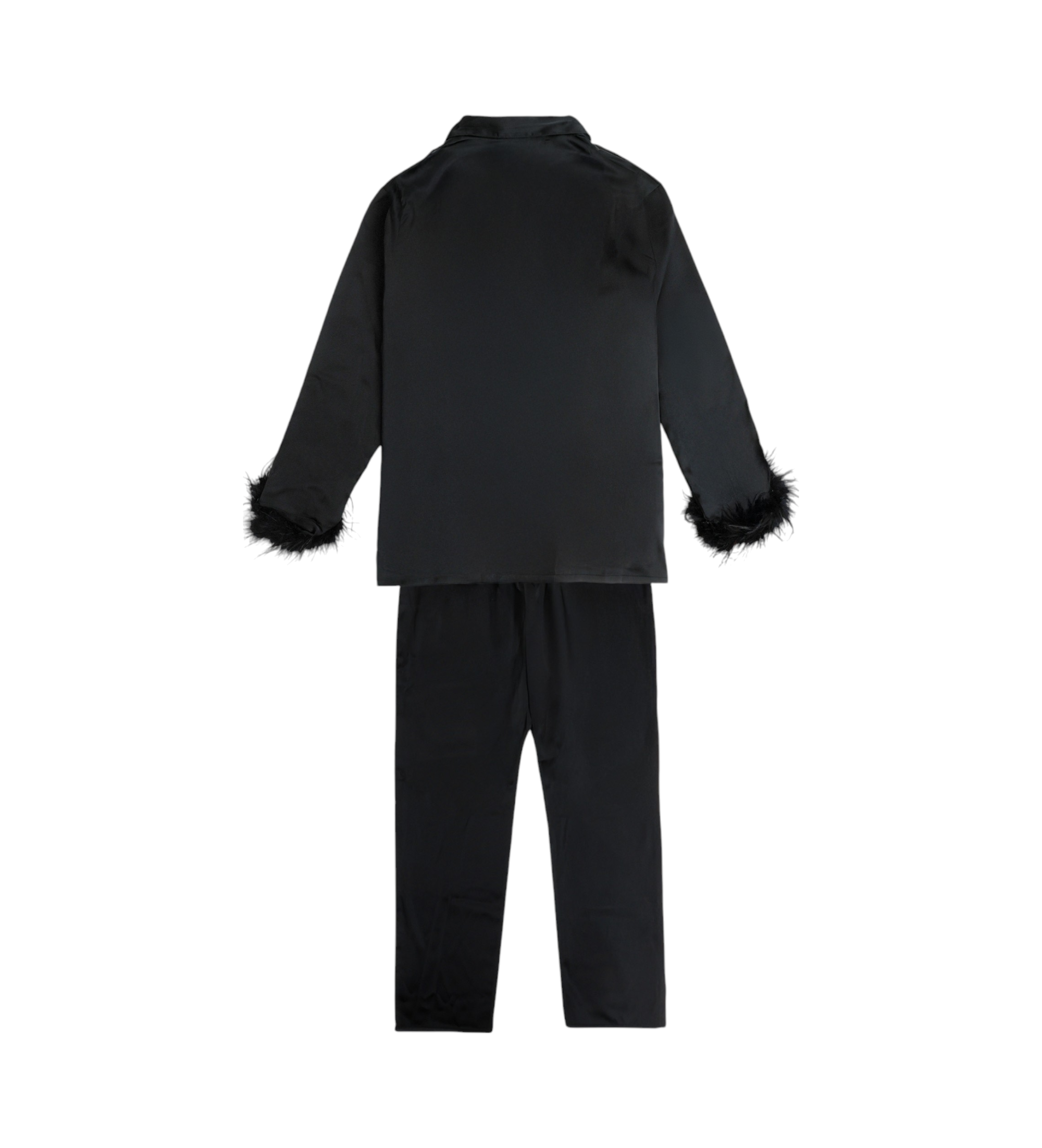 Admas Pijama Abierto Manga Larga Plumas Marabu Christmas Luxe negro